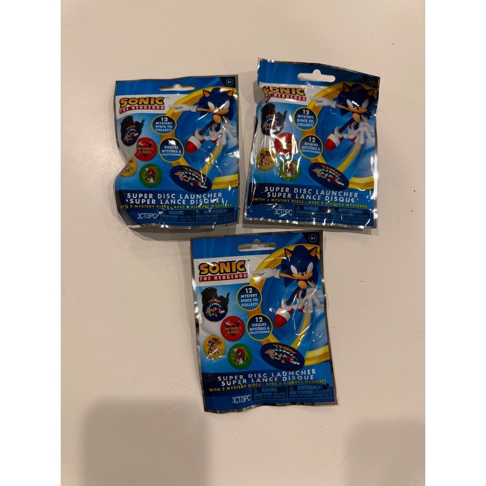 3 Pack Sonic the‎ Hedgehog Super Disc Launcher Mystery Blind Bags SEGA SC2486-01